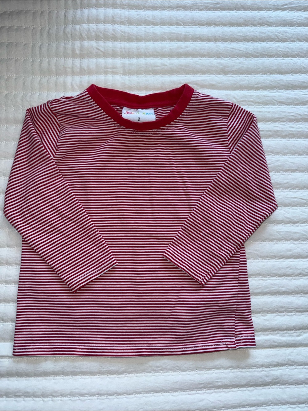 Red & White Striped Long-Sleeve Kids Top